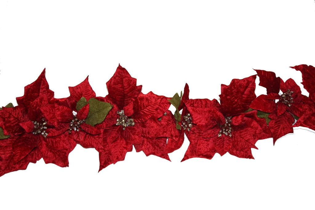 Red Poinsettia Garland