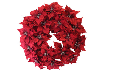 Red Poinsettia Wreath