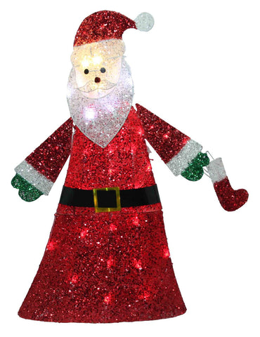 Pre-Lit Clear LED Christmas Santa Glittering and Twinkling