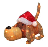 Pre-Lit Clear Mini Lights Christmas Greeting Puppy