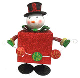 Metal Bouncing Snowman with Red Present Body