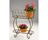 Metal Wave Oval Planter Stand