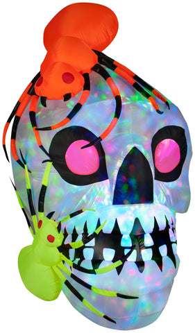 Light Show Skull with Spiders-Kaleidoscope