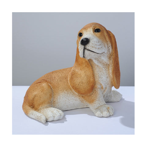 Basset Puppy Garden Statue Brown