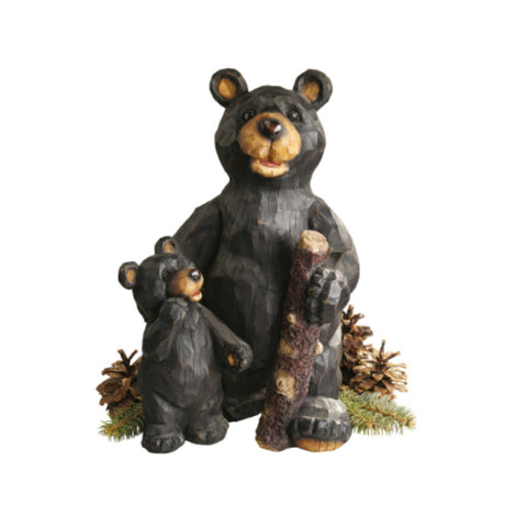 Forest Bears Pair Garden Statute Black